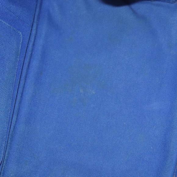 PRADA Canapa MM Hand Bag Canvas Blue Gold Auth 101425 - Picture 10 of 16